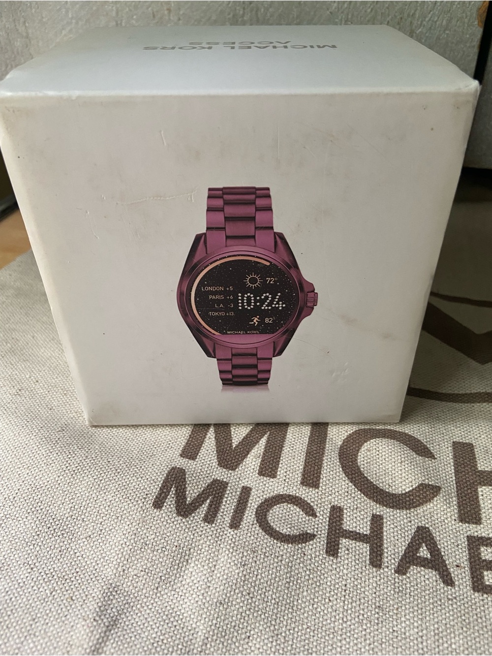 Michael Kors Metallic Purple Smartwatch with Black Display
